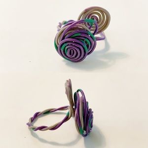 Handmade purple woven wire ring size 6.5